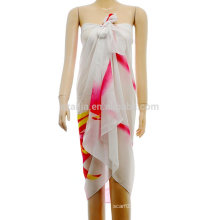 Mode Damen gedruckt Streifen Polyester Chiffon Sarong Pareo